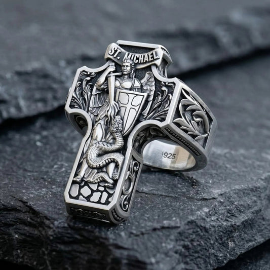 St. Michael Archangel Cross Ring