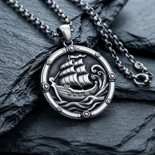 Nautical Sailing Ship Pendant Necklace