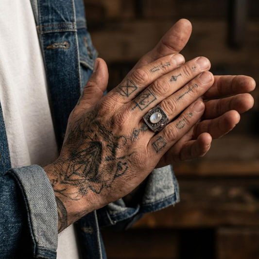 Men's Moonstone Signet Ring