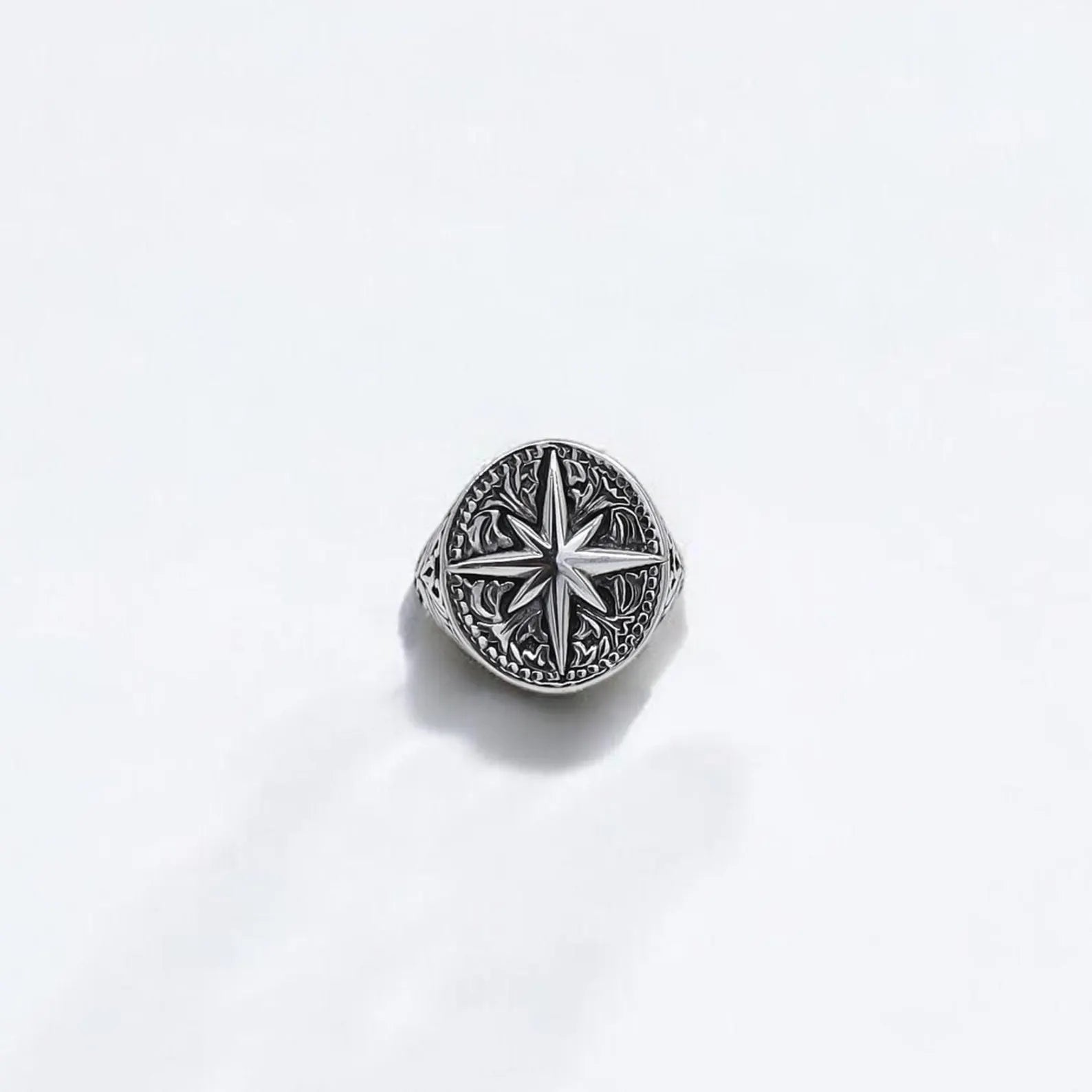 A high-quality sterling silver ring inspired by maritime navigation and the timeless North Star symbol, handcrafted with precision to reflect strength, clarity, and personal purpose. This statement piece offers elegance and adventure, making it an ideal accessory for sailors, travelers, or anyone who values meaningful jewelry.