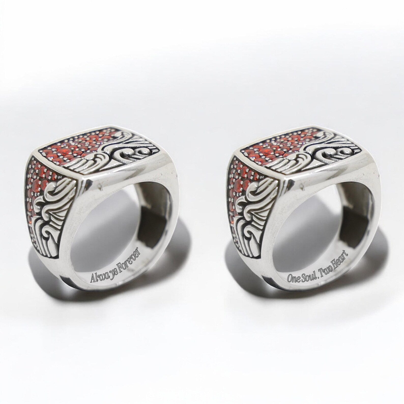 Studio shot of the sterling silver sailor ring displayed on neutral background, showcasing its unique blend of maritime flair and gothic influence. Tailored for audiences seeking high-quality silver statement rings with personal and symbolic depth.