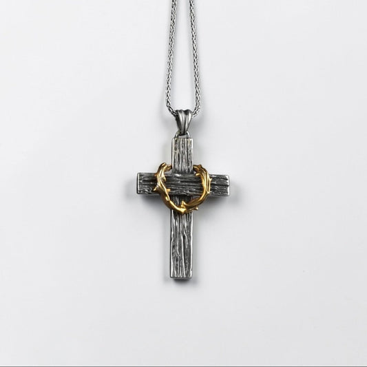 Discover the unique beauty of our handmade Silver Cross with Thorn Pendant, a stunning piece that seamlessly blends faith with artistry.