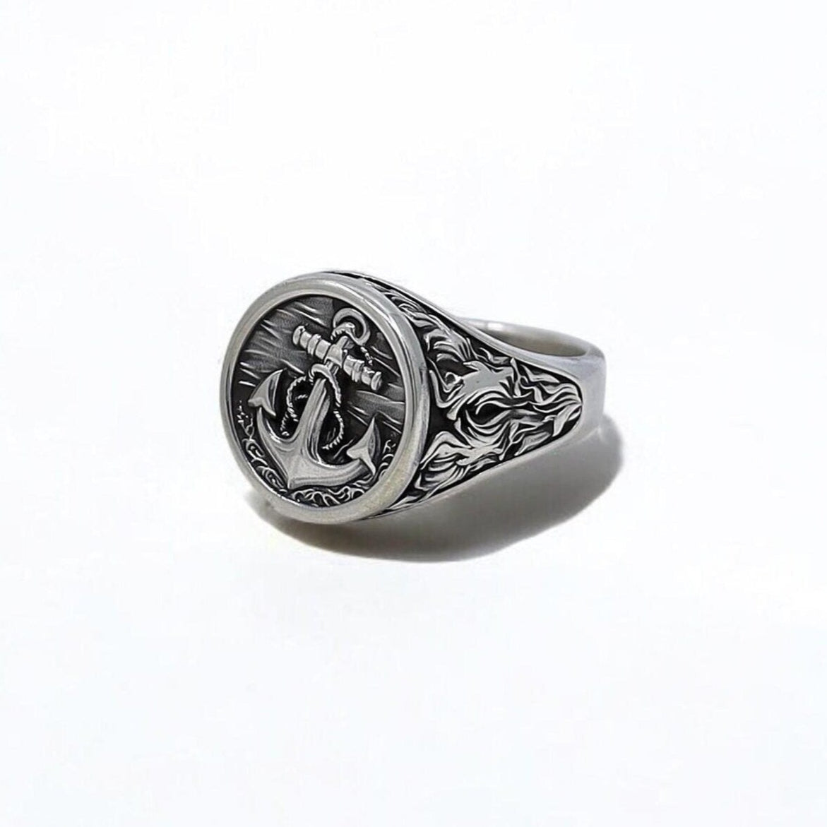 NoEnName Null 20mm Stainless Steel Anchor Casting Ring Men And Women Personality