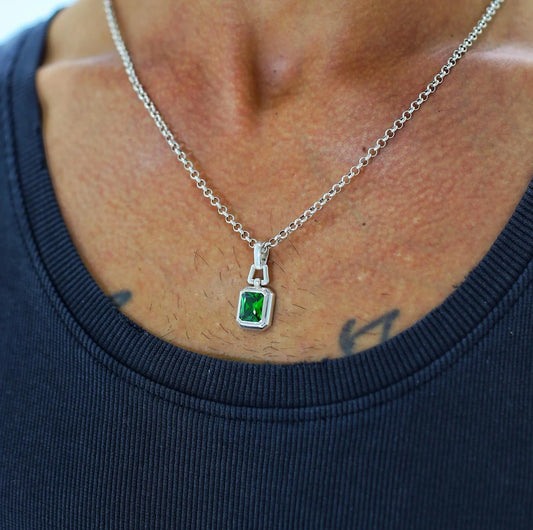 Elevate your jewelry collection with our Handcrafted Silver Emerald Necklace Pendant, a truly stunning piece that exudes elegance and timeless beauty.