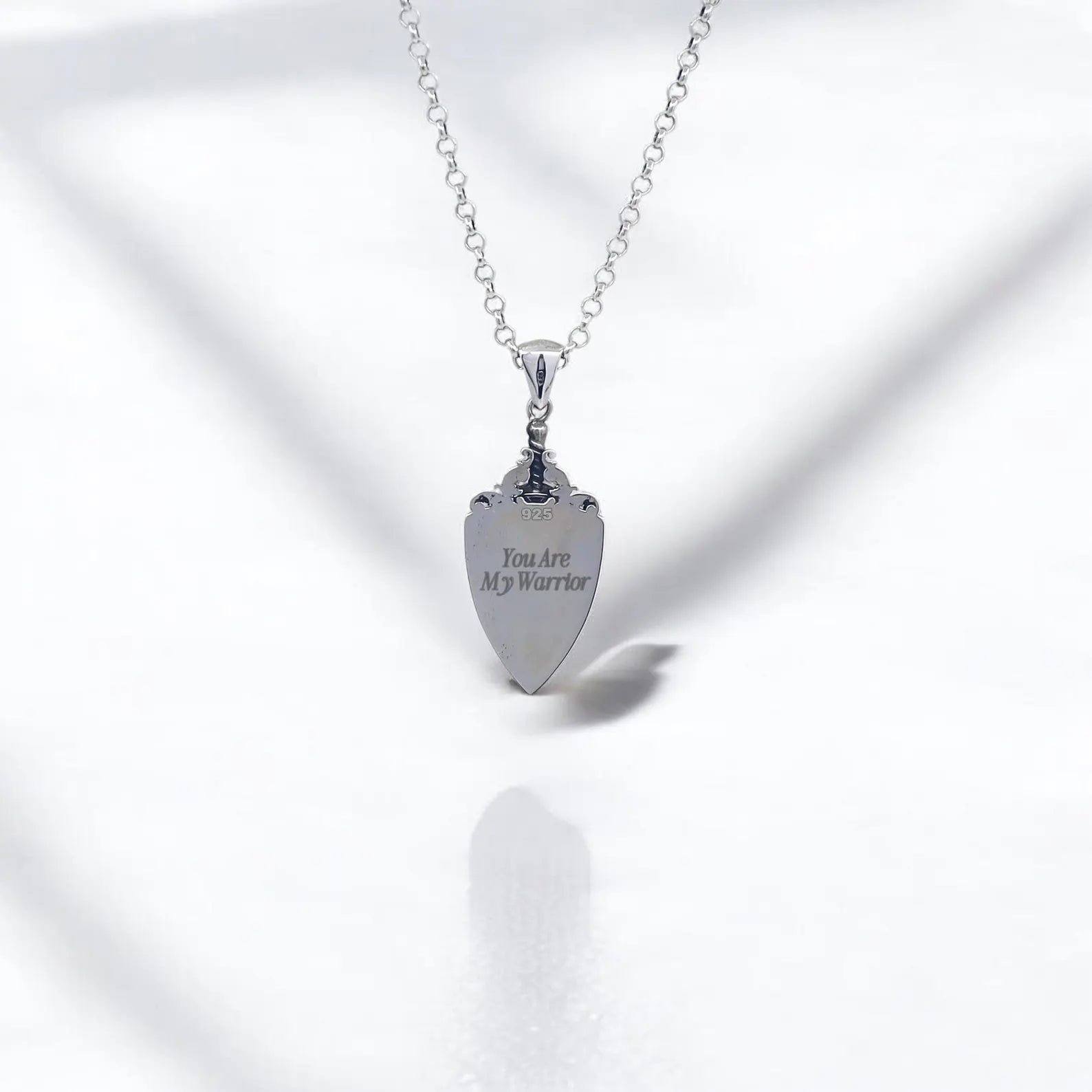 Medieval sword and shield sterling silver necklace for men, featuring intricate gothic patterns and a warrior-inspired design. Ideal for fantasy fans, knights, and historical reenactments. A perfect blend of durability, style, and symbolic strength.