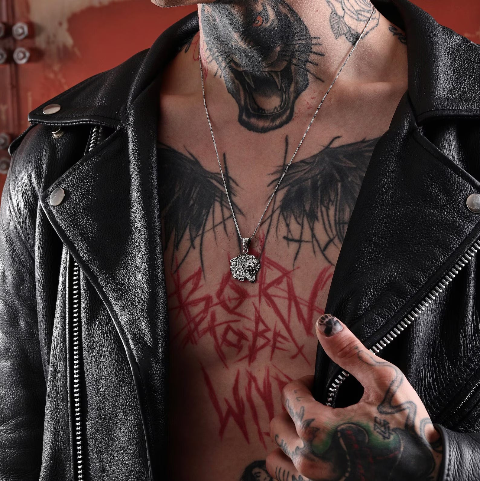 Customizable sterling silver warrior necklace with a fierce tiger head design. Add a personalized engraving to transform this striking pendant into a deeply meaningful gift. Perfect for 1st, 2nd, or 5th anniversary gifts for men who value handcrafted, personal jewelry with lasting emotional impact.