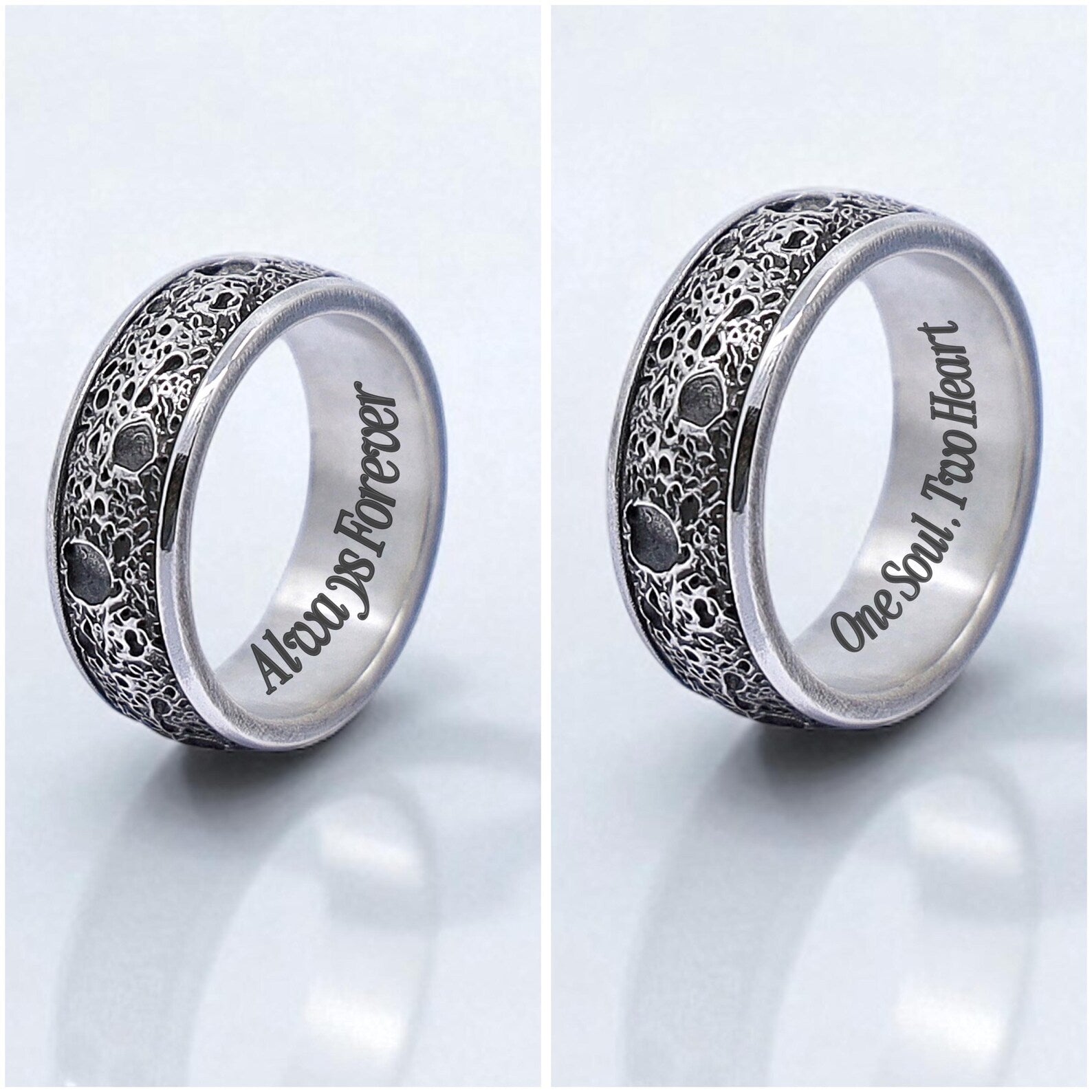 Diagonal perspective of a vintage silver ring with artisan detailing, designed to blend traditional gothic motifs with a modern minimalist form. A perfect anniversary or birthday gift for him, crafted with precision.
