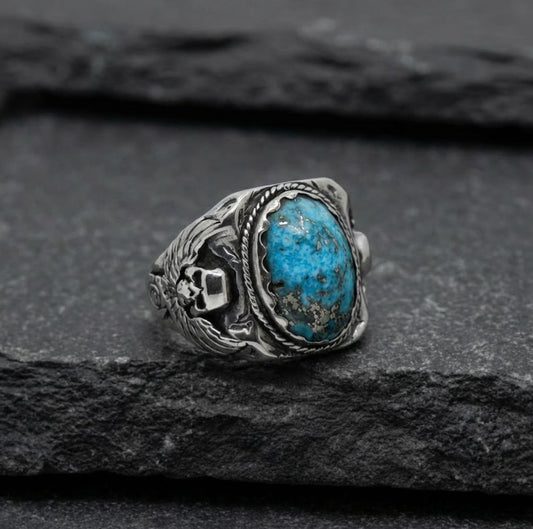 Turquoise Skull Ring