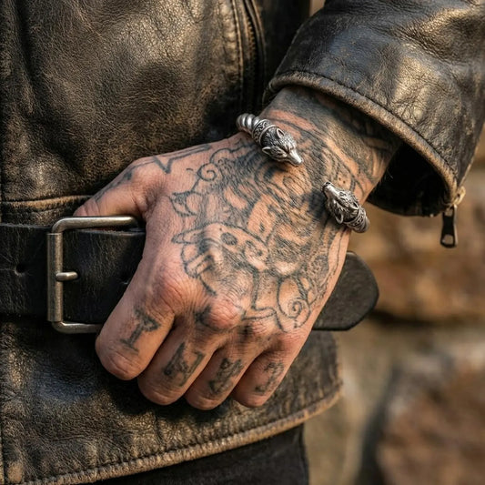 Odin Wolves Viking Bangle