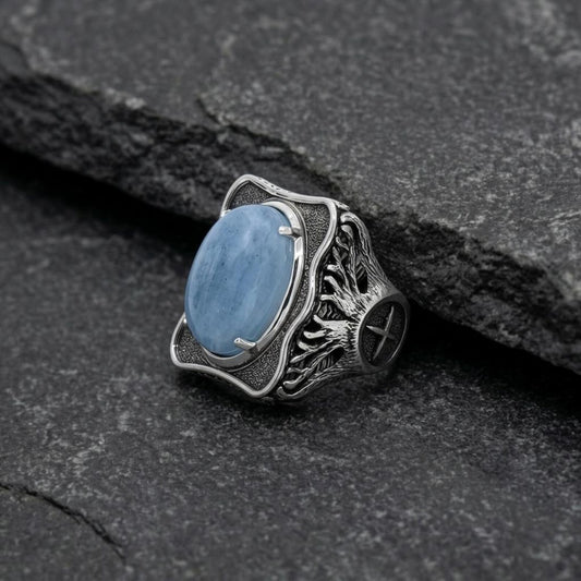 Aquamarine Compass Ring