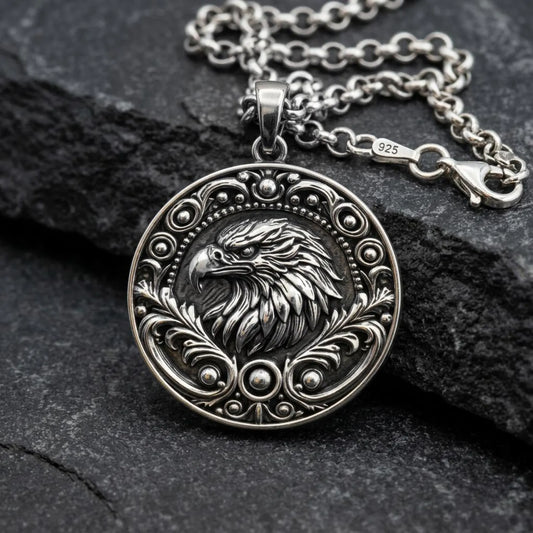 Majestic Eagle Head Medallion Necklace