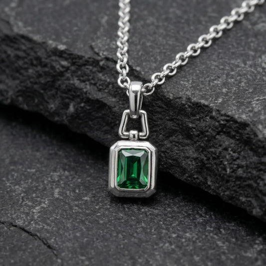 Emerald-Cut Emerald Necklace