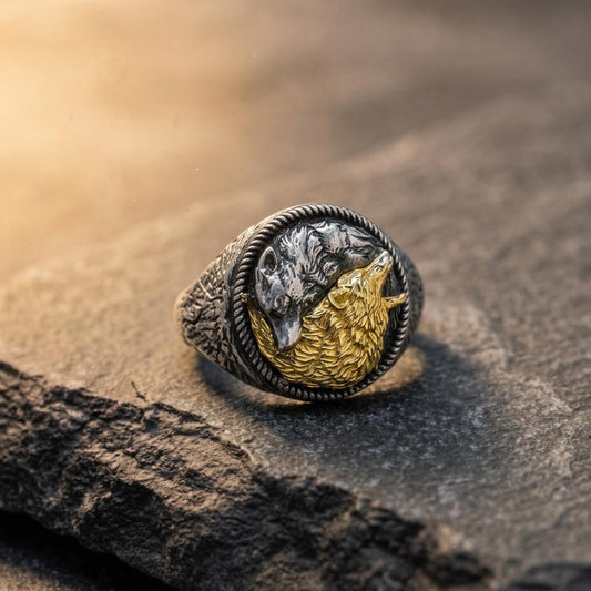 Yin Yang Wolf Ring