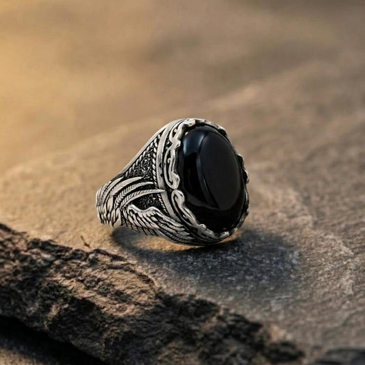 Black Onyx Wing Ring
