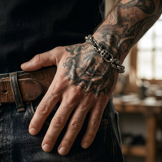 Men's Gothic Maltese Cross Bracelet