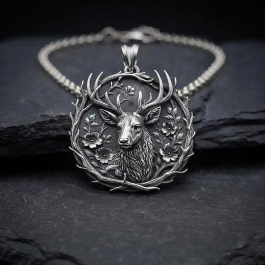 Floral Stag Necklace