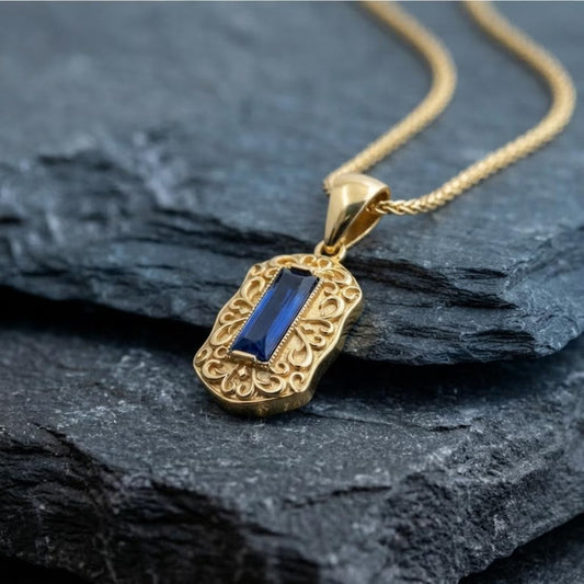 Gold Plated Victorian Sapphire Necklace