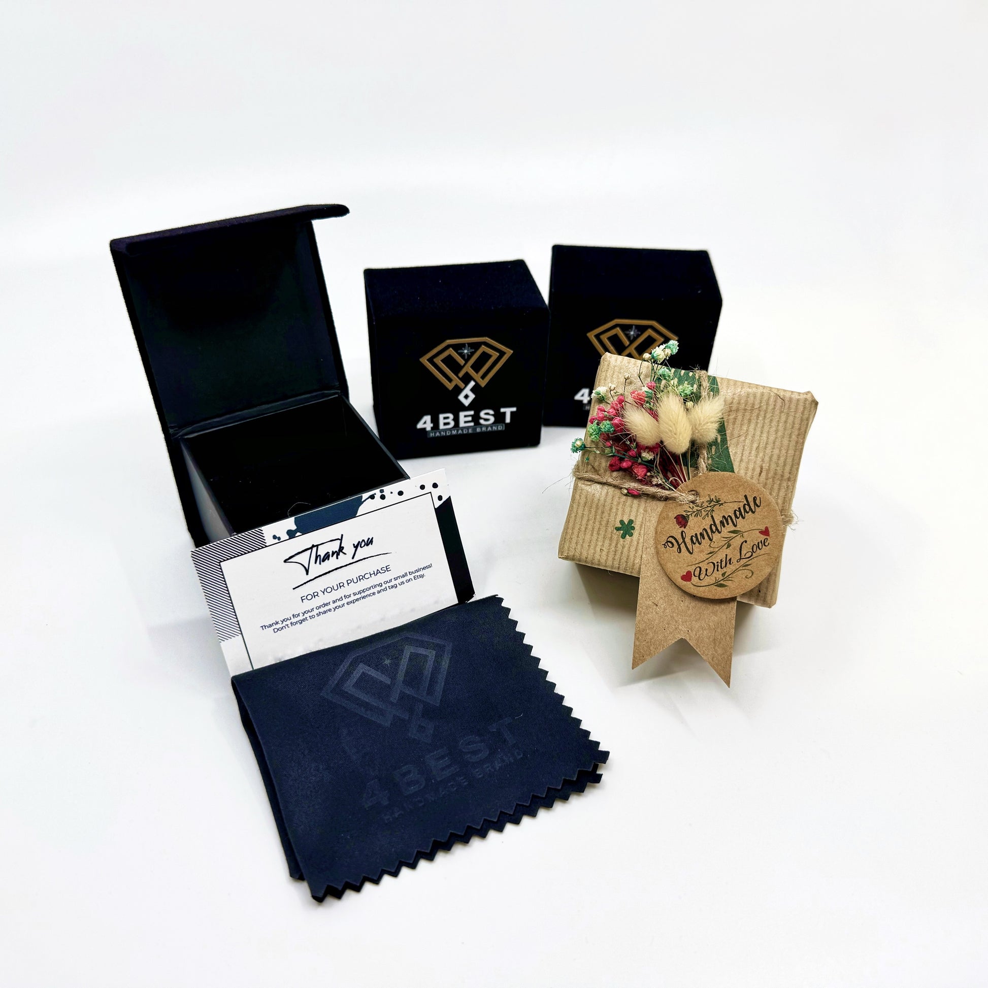 All of our products are carefully prepared and delivered in luxurious velvet boxes, complete with a cleaning cloth and securely packaged in shock-resistant shipping bags. Every detail is thoughtfully designed to ensure your item arrives in perfect condition and with a touch of elegance. If you wish, you can add our special gift packaging option to your order, transforming your purchase into an unforgettable experience and delighting your loved ones with a truly special presentation.