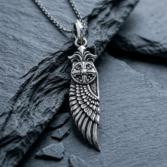 Archangel Wing Pendant Necklace