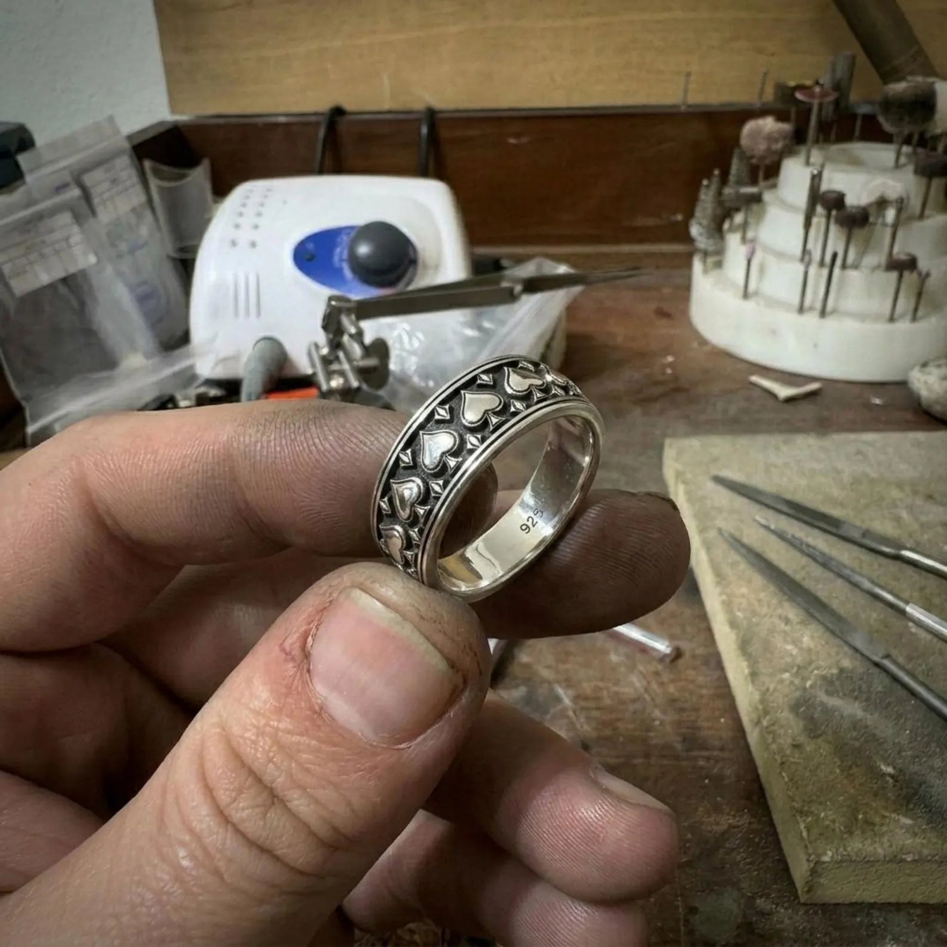 Premium Ace of Spades Ring inspired by classic playing cards and Gothic artistry, featuring detailed craftsmanship and a comfortable fit for everyday wear.