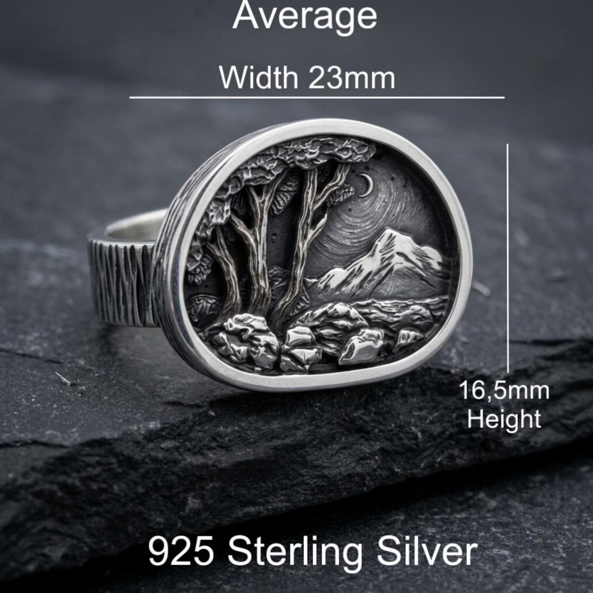 Outdoor Adventure Ring inspired by scenic mountain landscapes and untouched forests, handcrafted in 925 sterling silver as a meaningful symbol of exploration, freedom, and life's greatest journeys.