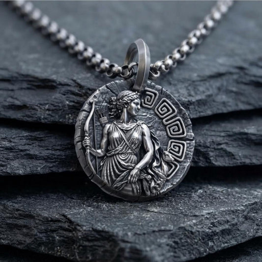 Artemis Greek Goddess Medallion Necklace