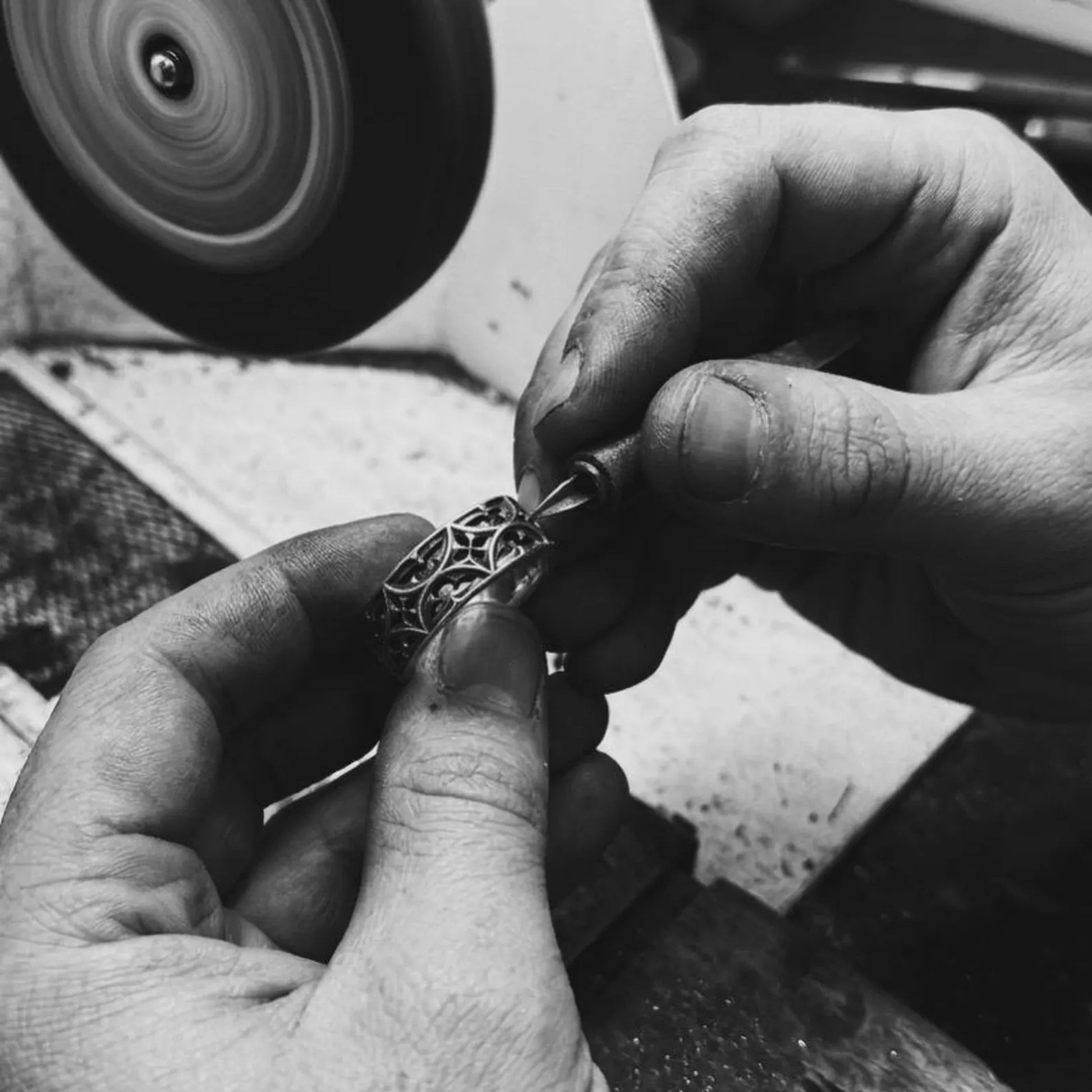 Victorian Inspired Gothic Band Ring with elegant ornamental engravings, oxidized contrast, and traditional craftsmanship creating a distinctive historical appearance.