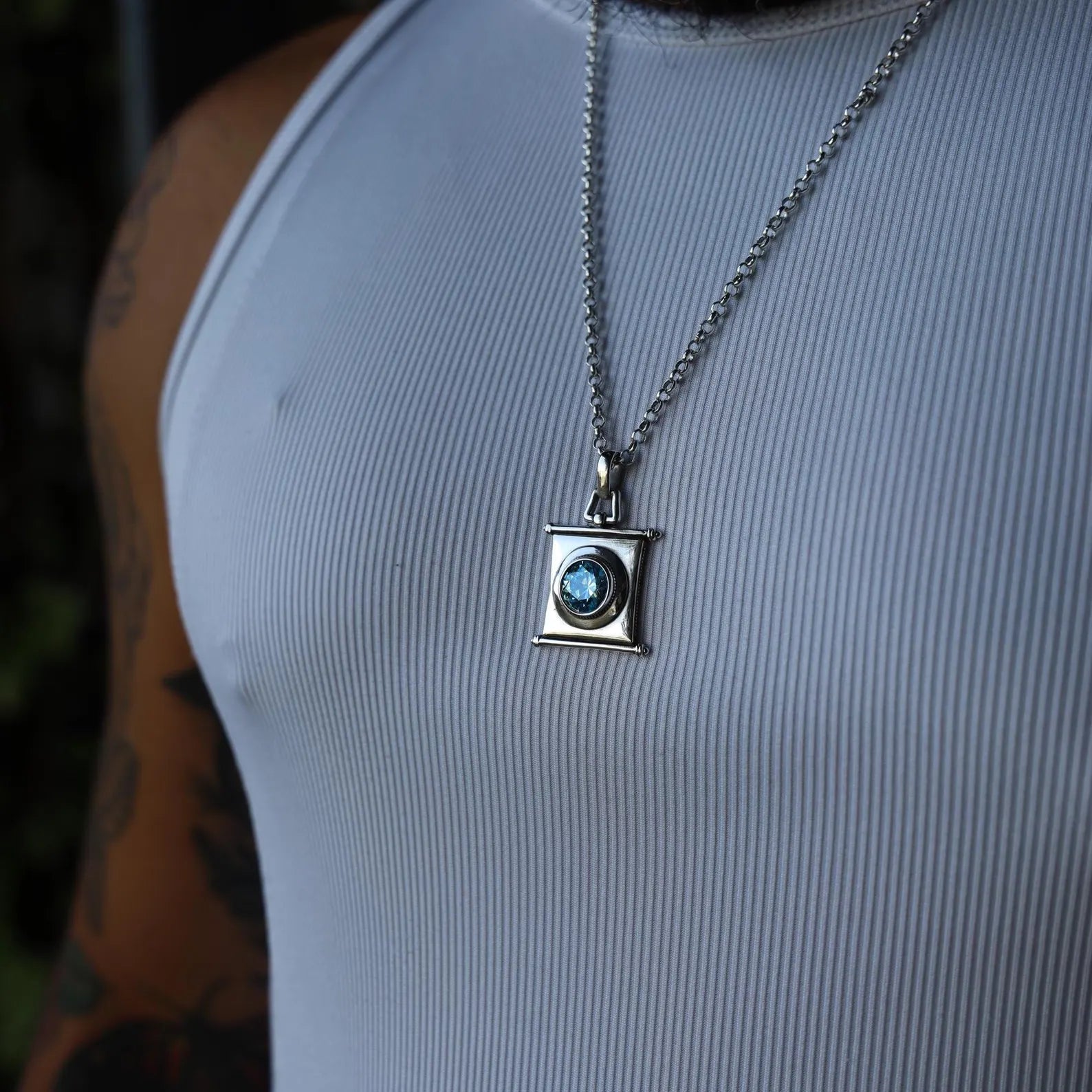 Sterling silver aquamarine pendant necklace designed in a vintage-inspired square frame. Handmade with precision, this March birthstone jewelry is a meaningful gift for women who love unique, elegant, and timeless gemstone jewelry. Perfect for birthdays, weddings, anniversaries, or as a travel-inspired keepsake.