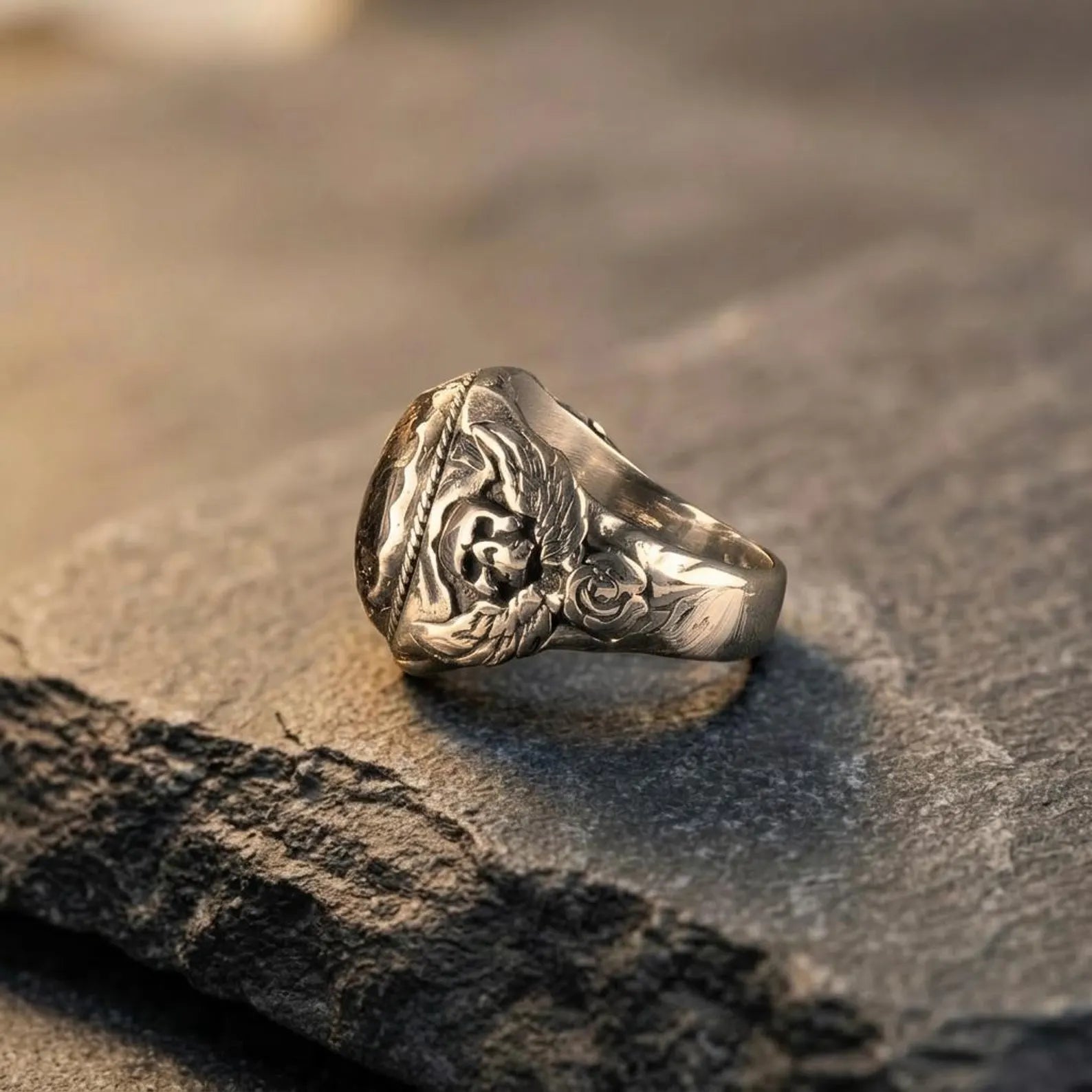 handcrafted sterling silver skull ring with mesmerizing labradorite gemstone, perfect for biker style, gothic fashion, and bold statement looks
