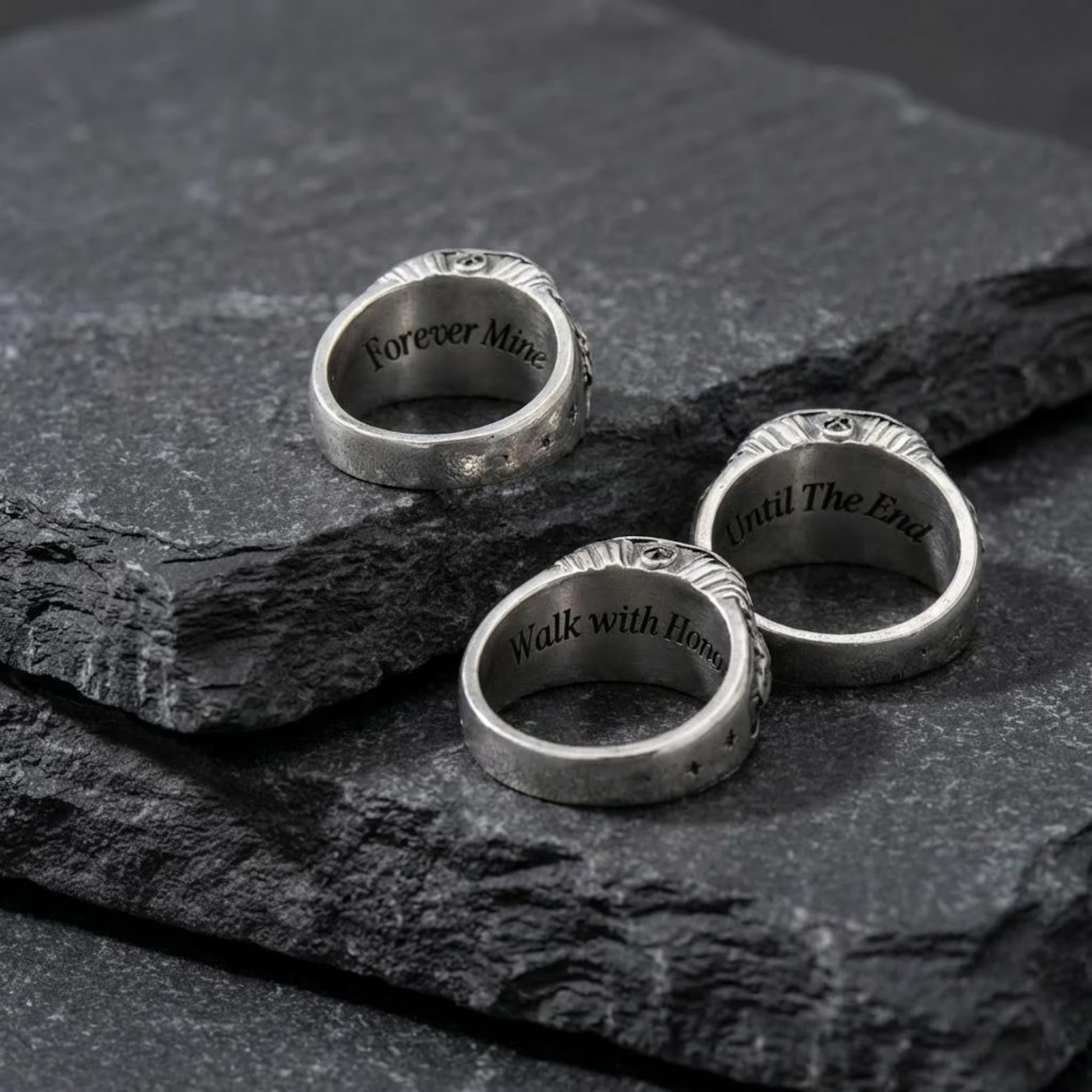 Natural turquoise gemstone biker ring for men with twin skull design and oxidized sterling silver vintage finish