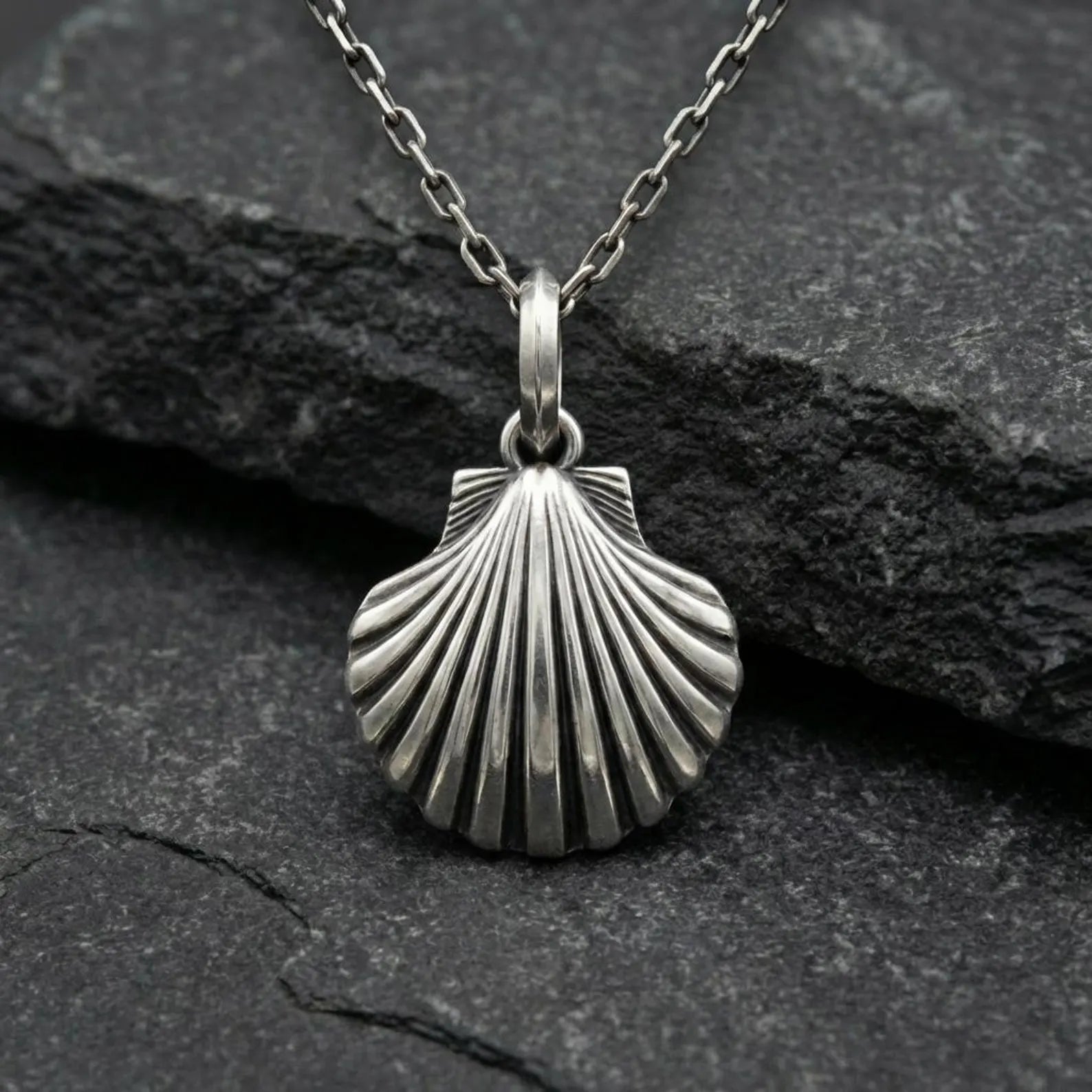 premium quality sterling silver seashell necklace nautical beach style handcrafted statement pendant