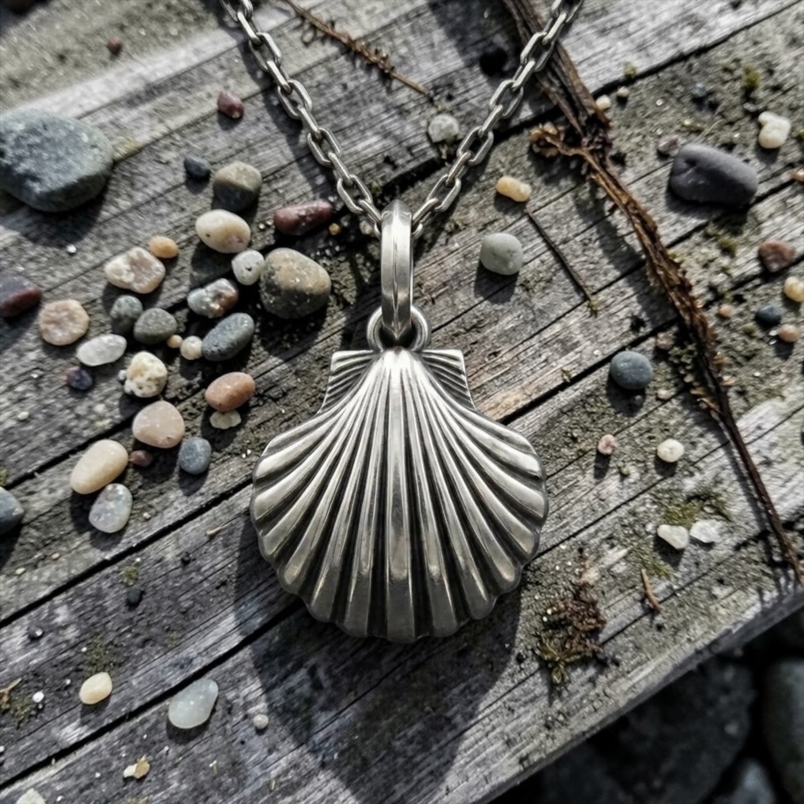 ocean inspired seashell pendant necklace handcrafted sterling silver coastal jewelry meaningful gift for him or her