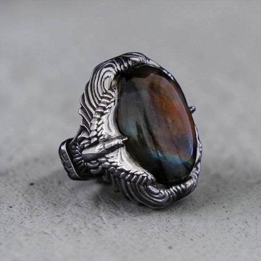 Labradorite Eagle Ring