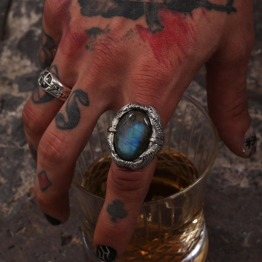 Labradorite Eagle Ring