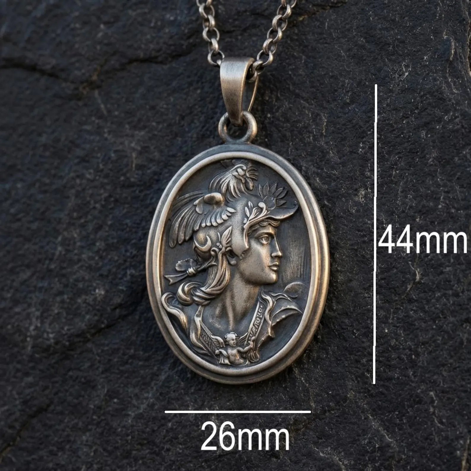 Unique unisex Athena pendant necklace handcrafted in 925 silver, mythology inspired jewelry piece perfect for everyday wear or special occasions