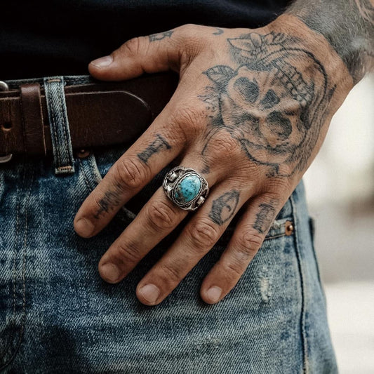 Turquoise Skull Ring