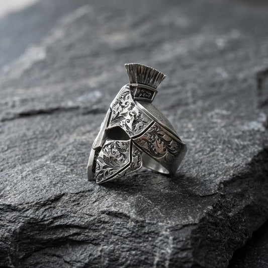 Greek Spartan Helmet Ring