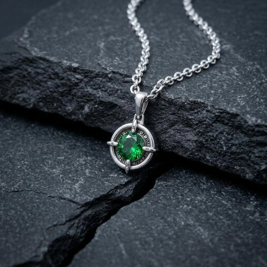 Emerald Green Compass Necklace