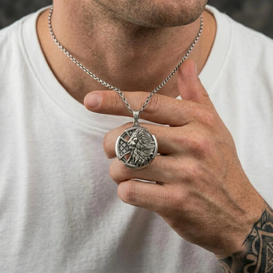 Royal Lion Cross Necklace