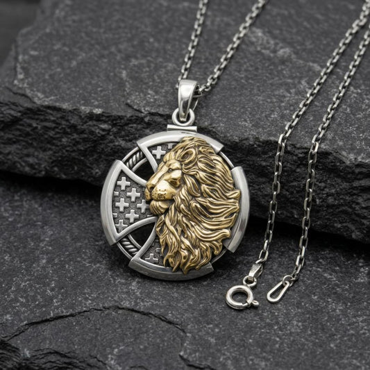 Royal Lion Cross Necklace