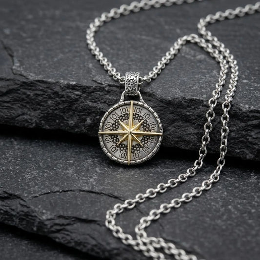 14K Gold Plated Compass Necklace