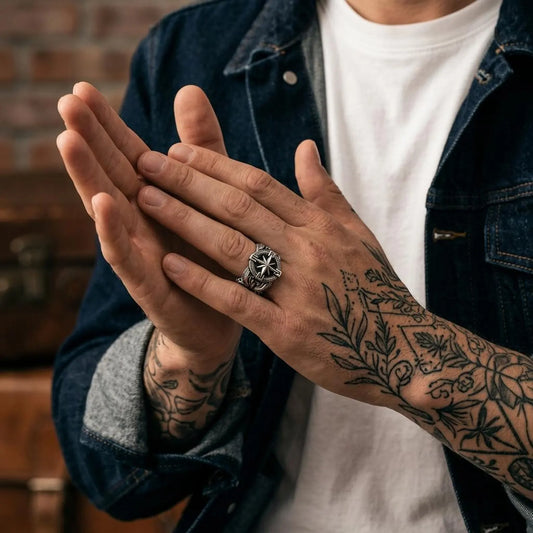Men's Compass Ring