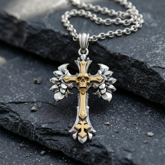 Gothic Skull Cross Necklace