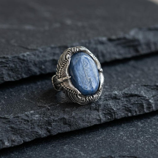 Kyanite Eagle Ring for Men