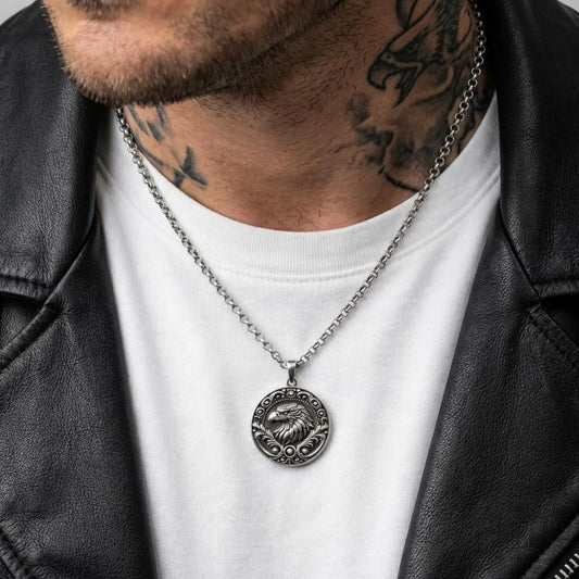 Majestic Eagle Head Medallion Necklace
