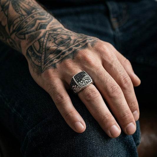 Black Gem Nautical Ring