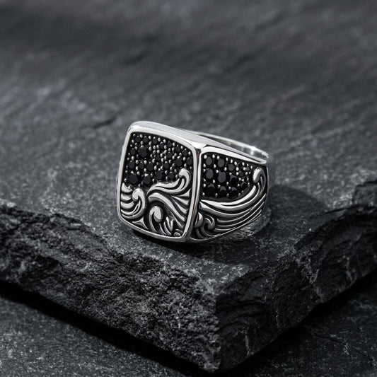 Black Gem Nautical Ring