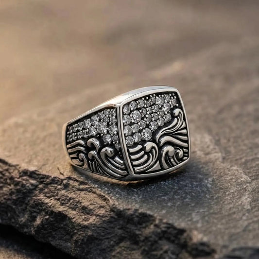 Ocean CZ Diamond Ring for Men