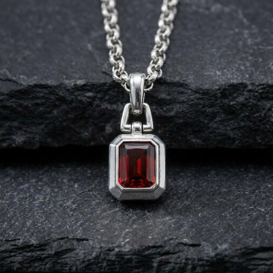 Emerald-Cut Ruby Necklace