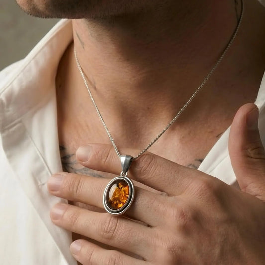 Amber Rose Pendant Necklace
